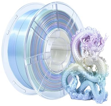 iBOSS filament PLA+ multicolore 1,75 mm, filament d'imprimante 3D en soie PLA Plus 3D arc-en-ciel 1 kg (2,2 lb), filament d'impression 3D PLA à changement de couleur, Macaron Arc-en-ciel