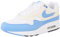 Nike Air MAX 1, Sneaker Mujer, White Royal Pulse Phantom Black, 43 EU