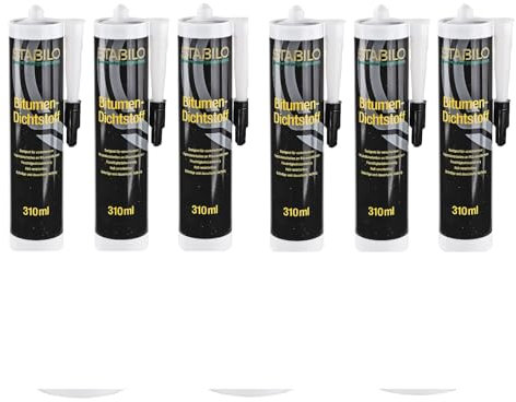 6x Bitumen Dichtstoff 310ml | Klebstoff, Dichtmasse, Dachdicht, Bitumenkleber | 6 Stück