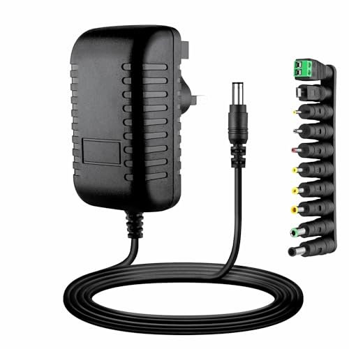 WCJA-X 5V 1A Power Supply AC to DC 5V Adaptor, 5W AC Power Adapter with 10 DC Plugs for Led Strip Light TV Box Tablet Bluetooth Speaker and more 5V Electronics