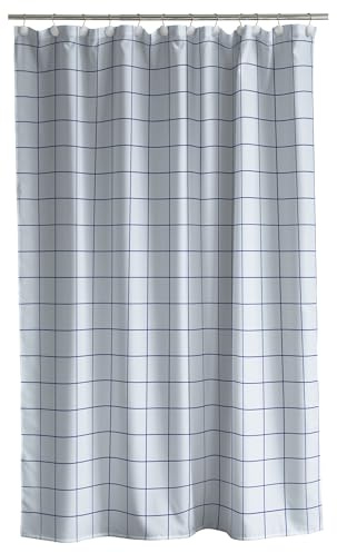 Södahl Vista Duschvorhang 180x200 cm, Duschvorhang Hochwertig aus 50% GRS-zertifiziertes recyceltes Polyester, Bad Vorhang, Wasserabweisend, Anti Schimmel, Waschbar, Linen Blue (Blau)