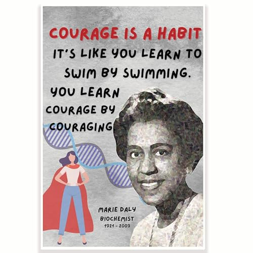 CPS0703 Courage Is A Habit Marie Daly Biochemist Klassenzimmer-Poster, 30,5 x 45,7 cm, Klassenzimmer-Dekoration, Klassenzimmer-Dekoration, Klassenzimmer
