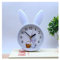 CALQYSH Réveil analogique Réveil Lapin Dessin animé décoration de Chevet de Chambre à Coucher Simple muet Petit réveil réveil étudiant Réveils pour Enfants(Blanc)