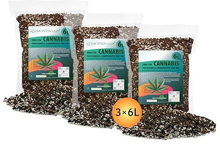 Garten Lux Premium Canna Erde 4-Komponenten Professional Anzuchterde für Hanf -18L- Optimaler pH-Wert
