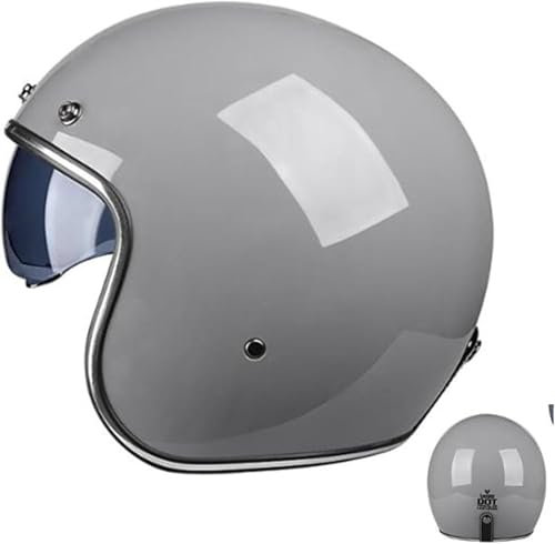 GKCEGHKS Portatile Mezzi Caschi Jet Mezzo Elmetto Moto retrò Casco Faccia Aperta retrò ECE Omologato Casco A Scodella Scooter Motorino Casco Scooter retrò Casco Scodella