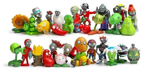 Juego de 30 figuras de dibujos animados de plantas zombies, juguetes de colección, modelo de decoración, objetos de colección