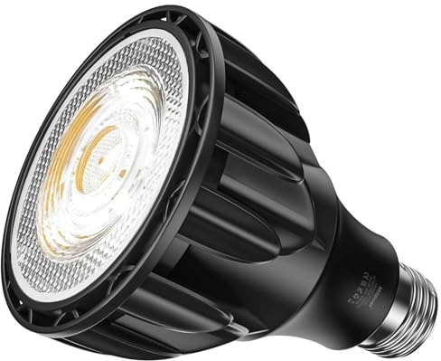 Milpoel LED Pflanzenlampe Vollspektrum E27 für Zimmerpflanzen, Grow Light, Gewächshaus, Garten (Schwarz, 30W 4000K)