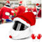 Motorrad Helm Abdeckung Weihnachtsmann, Weihnachtsmütze mit 1Paar Handschuhe Weihnachtsmann Motorradhelm Helm überzug für Motorradhelm, Rot (Rot)