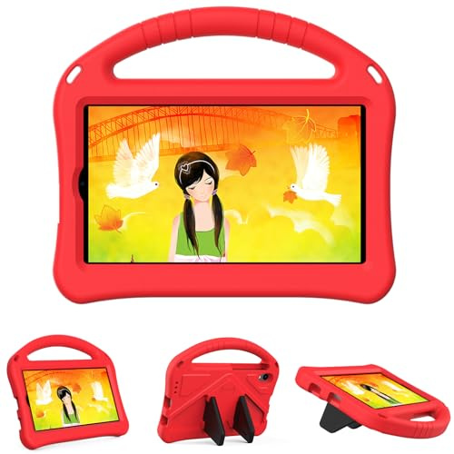 Kids Case for Walmart Onn 7 inch Tablet Case Gen 4 2024 (Model:100135924) for Kids Gril Boy,UUcovers with Kickstand/Handle Soft EVA Foam Stand Lightweight Cover for Onn 7 inch Tablet Case 2024, Red