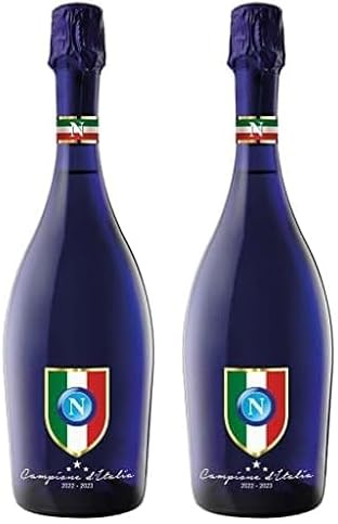 Bottega Prosecco DOC Ufficiale SSC Napoli Edizione Limitata Scudetto Serie A 2022/2023-750ml (Confezione da 2)