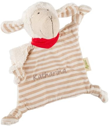 Sigikid Schmusetuch mit Namens-Stickerei Schnuffeltücher & Trösterchen für Neugeborene Schaf Stofftier Babyspielzeug Bio-Baumwolle Geschenk für Babys ab Geburt für Babys und Kleinkinder Unisex