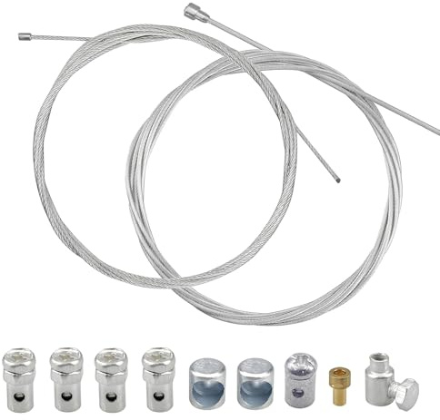 Motorcycle Universal Cable Repair Kit, Repair Kit, Bowden Cable, Throttle Cable, Clutch Cable, with 9 x Nipples for Bicycle, Scooter, Moped, Go-Karts, Motorcycles