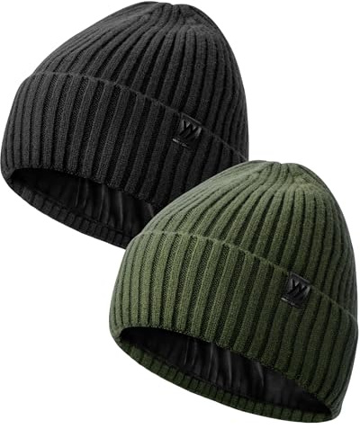 YANIKY Berretto invernale per uomo e donna, foderato in pile, cappello termico lavorato a maglia, berretto da sci, berretto con risvolto per il freddo