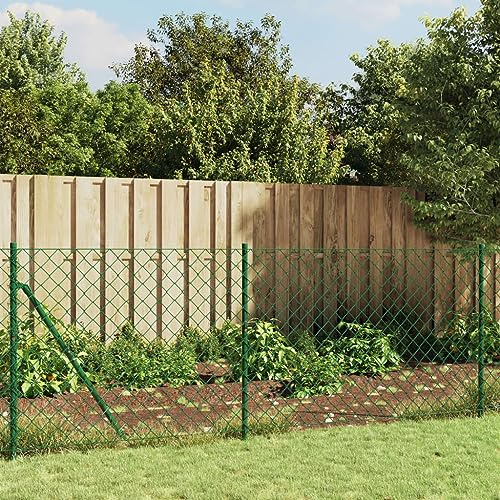Iiaky Maschendrahtzaun 100 cm Höhe Maschendrahtzaun Komplettset 1 x 10 m Grün Gartenzaun Set Stahl