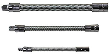 US PRO 3PC FLEXIBLE EXTENSION BAR SET - 1/4 3/8 1/2 Drives B4144