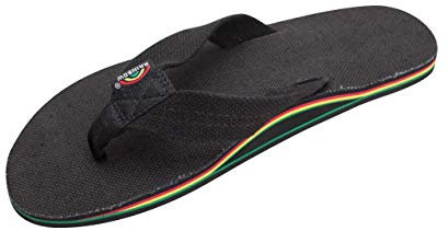 Rainbow Schwarz Hemp Rasta größe 10/11 Zehentrenners