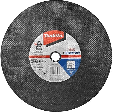 Makita B-64696-5 Trennscheiben Stahl 355 x 2,5 mm, 5 Stück, für bspw. Stahlrohre oder Stahlprofile, A36P-BF, EN12413, oSa zertifiziert, bestens geeignet für Akku-Trennschleifmaschinen