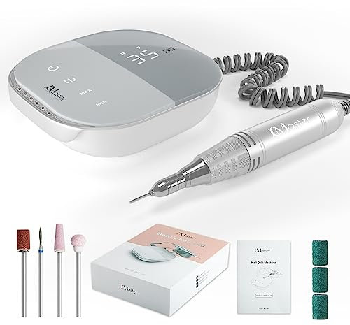 Electric Nail Files, JCMASTER® TouchPro+ Nail Drill Professional E File Kit, Touch Control, LED Display, 35000RPM Powerful Portable Nail Drill Machine for Gel Nail Acrylic Nail Exctra Thick Nail