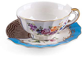 Seletti Hybrid Collezione Tavola, Tazza da tè con PIATTINO in Porcellana KERMA