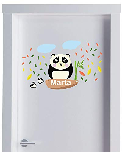 ETIKIDS Dekorativer Name für Kindertüren. (Panda)