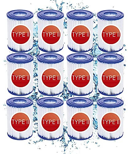 KHDFID Cartucce filtranti per piscina tipo II, filtro Flowclear, per filtro Bestway 58094, filtro efficiente per la pulizia della piscina (12 pezzi)