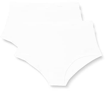 Sans Complexe Douceur Bambou_61PAH56P2 Culotte, Blanc+Blanc, 52 (Lot de 2) Femme