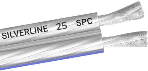 Oehlbach Silverline SP-25 - Stereo HI-FI Lautsprecherkabel - Boxenkabel mit SPOFC (versilbertes Kupfer) 2x2,5mm² - Mini Spule Lautsprecher Kabel - 4m