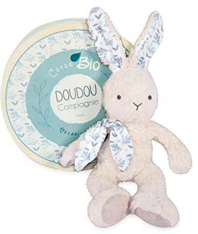 Doudou et Compagnie - Hasenpuppe - Bio Stofftier - weiß - 25 cm - Botanic Bio - DC3971