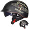 Casque Bol Homologué ECE Casque Jet Brain - Cap Demi-Casque Moto Vintage Casque Demi-Coque RéTro Ouvert Casque à VisièRe IntéGréE Cruiser Chopper Scooter Cyclomoteur,C-L=（59~60cm）