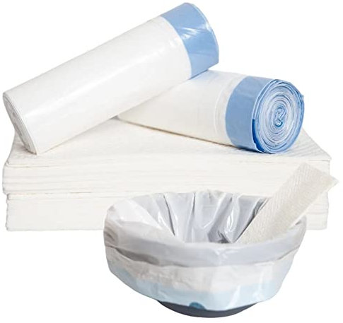 JYYD 20 Pack Bedside Commodes Commode Liner with Absorbent Pads Disposable Commode Bed Pan Liners for Commode Chair Commode pail liners Camping Toilet Bags Bedside Commodes (20 Pack)