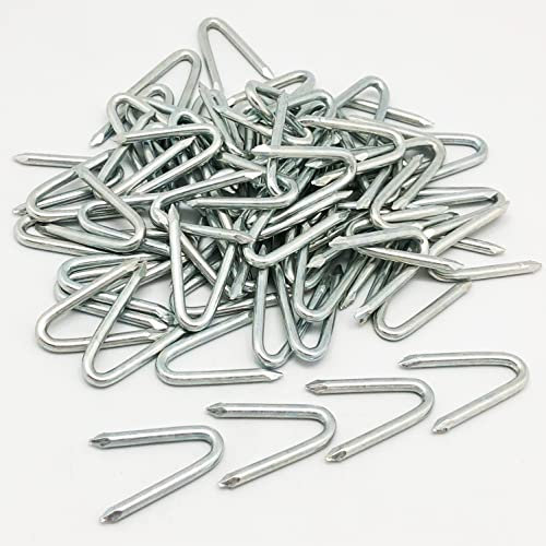 Krampen 600g ca. 336 Stück 2,5mm/25mm Zaunklammern U-Typ Verzinkte Extra Scharf Befestigungsnägel - Maschendraht und gewebte Zäune Garten-Pfosten
