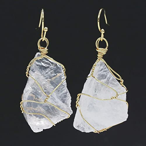 Damen Hängende Ohrringe, Damen Ohrringe Hängen Bergkristall Anhänger Ohrring Mode Chakra Reiki Energie Unregelmäßige Tropfen Ohrringe Für Damen Mädchen Charme Schmuck