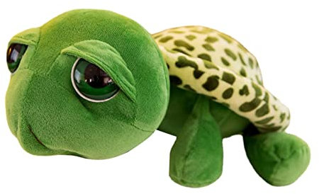 PW TOOLS Cartoon Plüsch Schildkröte, Schöne Grüne Schildkröte mit Großen Augen, Weiches Stofftier, Süße Schildkröte, Plüschtier, Geburtstagsfeier, Geschenk für Kinder, Freunde, Liebhaber