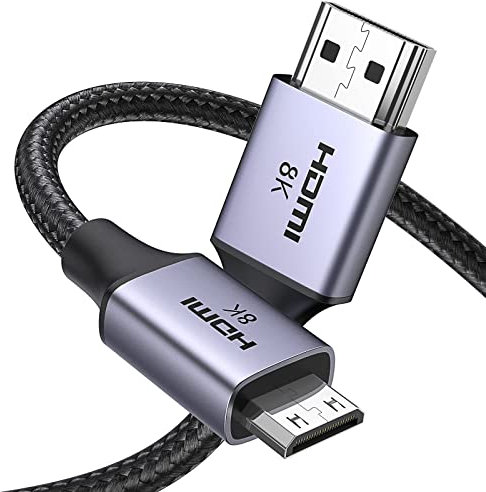 UGREEN Câble Mini HDMI vers HDMI 2.1 8K 60 Hz Câble Mâle vers Mâle Bidirectionnel 4K 240Hz eARC 3D Dolby Vision HDCP Compatible avec Tablette HDTV Raspberry Pi Zero W Caméra Moniteur (1M)