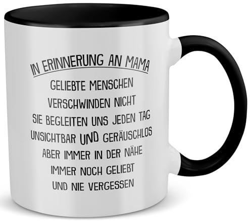 22Feels Kondolenz Geschenk, In Erinnerung an Mama, Trauer Tasse Andenken an verstorbene Mutter, Muttertag, RIP Beerdigung (Zweifarbig Weiss-Schwarz)