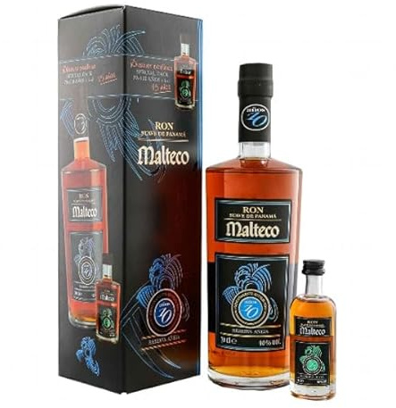 Rum MALTECO 10 Jahre 40% Vol. Geschenkbox mit MALTECO 15 J Miniatur