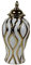 perfk Porzellan-Ingwerglas, Porzellan-Dekorglas, Tisch, Blumenarrangement, Keramik-Ingwerglas-Vase mit Deckel für Büro, Zuhause, Party, Mittleres Weißgold
