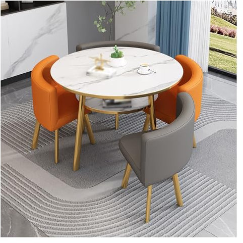 CURBX Büro-Empfangsraum-Clubtisch, Küche Runder Tisch Vier Stühle, Couchtisch Stuhl-Set, Büro-Konferenztische, Platzsparende Möbel, Verhandlungstisch, Besprechungstisch, Kleiner Raum
