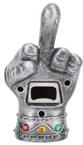 Fist Beer Opener,Thanos Gloves Fist Opener,Cool Middle Finger Shape Portable Fist Beer Bottle Opener for Men (Silver)
