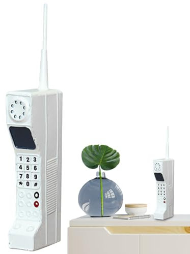 Wedhapy Modèle de téléphone rétro, téléphone Portable en Brique rétro, Accessoire de téléphone rétro, Vieille école, Fer réaliste, Accessoire de téléphone Vintage des années 90 avec Longue antenne