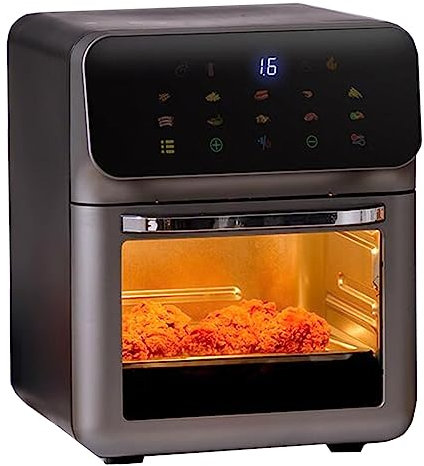 Air Fryer Oven Combo With Rotisserie, Electric Hot Air Fryers, Convection Oven, 10 Touch Screen Presets Fry, Roast, Dehydrate, Bake, 10L Family Size, Large Easy-View Window (Color : /Gray, Size : 11