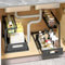AIQII 2 Stück Metall Unter Waschbecken Regal, 2 Etagen Gewürzregal Stehend Spülenunterschrank organizer mit Schublade für Küche, Badezimmer, Bad, Schrank, Küchenschrank