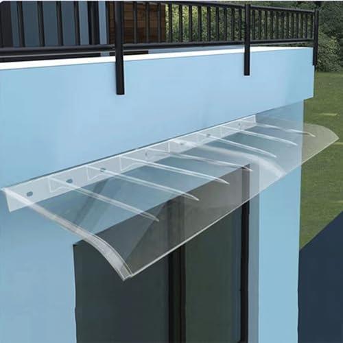 Türdach Unsichtbar Überdachung Pultbogenvordach Markise Fenster Polycarbonat,Pavillion Selbstreinigend bei Regen UV-Beständiger Regenschutz Beständiger Eingangstür (50 x 50 cm,Transparent)