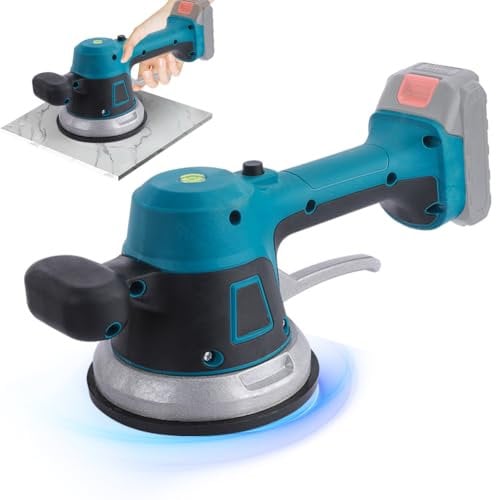 Tile Vibration Leveling Machine Compatible With Makita 18V Battery, Professional Tile Vibration Tool, Cordless Tile Tiling Machine with 6 Adjustable Speeds, 200kg Adsorption Capacity (without Battery)