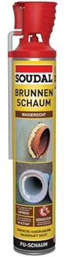 Soudal Brunnenschaum 750ml B3 Genius Gun Brunnenschaum B3 Wasserdicht,einkomponentiger Polyurethanschaum, der speziell für das Abdichten von Schacht- und Brunnenringen,patentiertem GeniusGun-System.