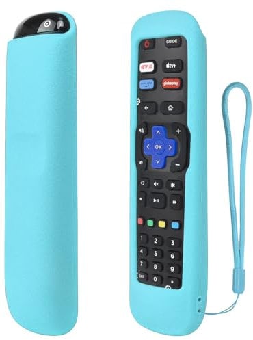 YiBiChin Protective Case for Hisense Roku EN3A38, TCL Roku 55RP620K, R50B7120UK R55B7120UK R65B7120UK TV Remote - Shockproof, Anti-Slip - Glow Blue