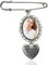 Memorial Anhänger Brautstrauß Brosche,Charms Anhänger mit Foto Cabochon Set,DIY Brosche mit Gravur Herz Anhänger,Spitzenrahmen Ovaler Glascabochon Fotorahmen für Hochzeit,Valentinstag,Jahrestag