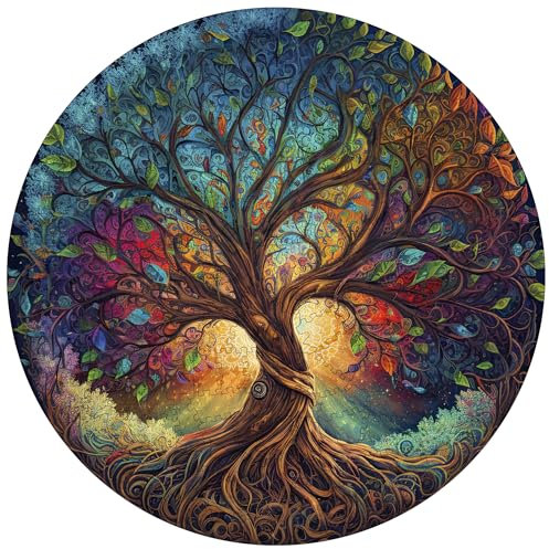 Wooden Puzzles for Adults, Tree of Life Wooden Jigsaw Puzzles 200 Pieces, Irregular Animal Shaped Unique Wooden Puzzle, Creative Ghristmas Gift for Teenagers and Adults