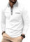 Halfword Mens Polo Shirts Long Sleeve Casual Golf T Shirt Turn Down Collar Shirts White