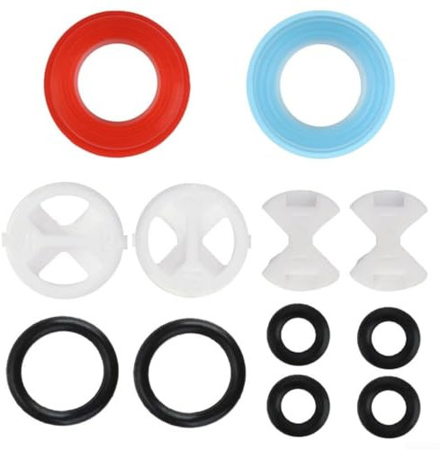 Lot de 12 rondelles de robinet pour robinets mélangeurs, kit de remplacement de cartouche de valve de robinet avec O en silicone pour joints d'anneau, rondelles de robinet mitigeur pour robinet